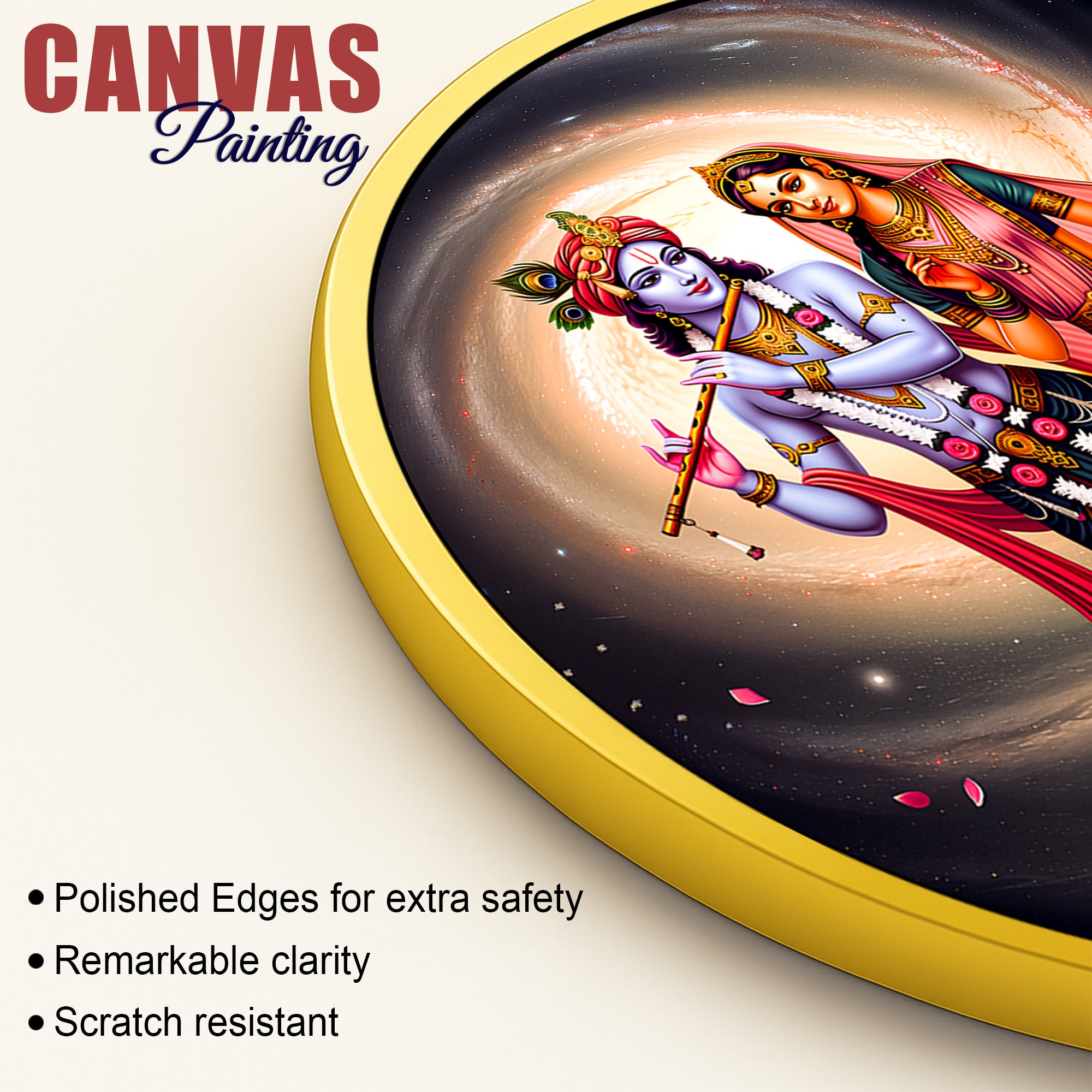 Classic Radha Krishna Round Painting for Home Decor