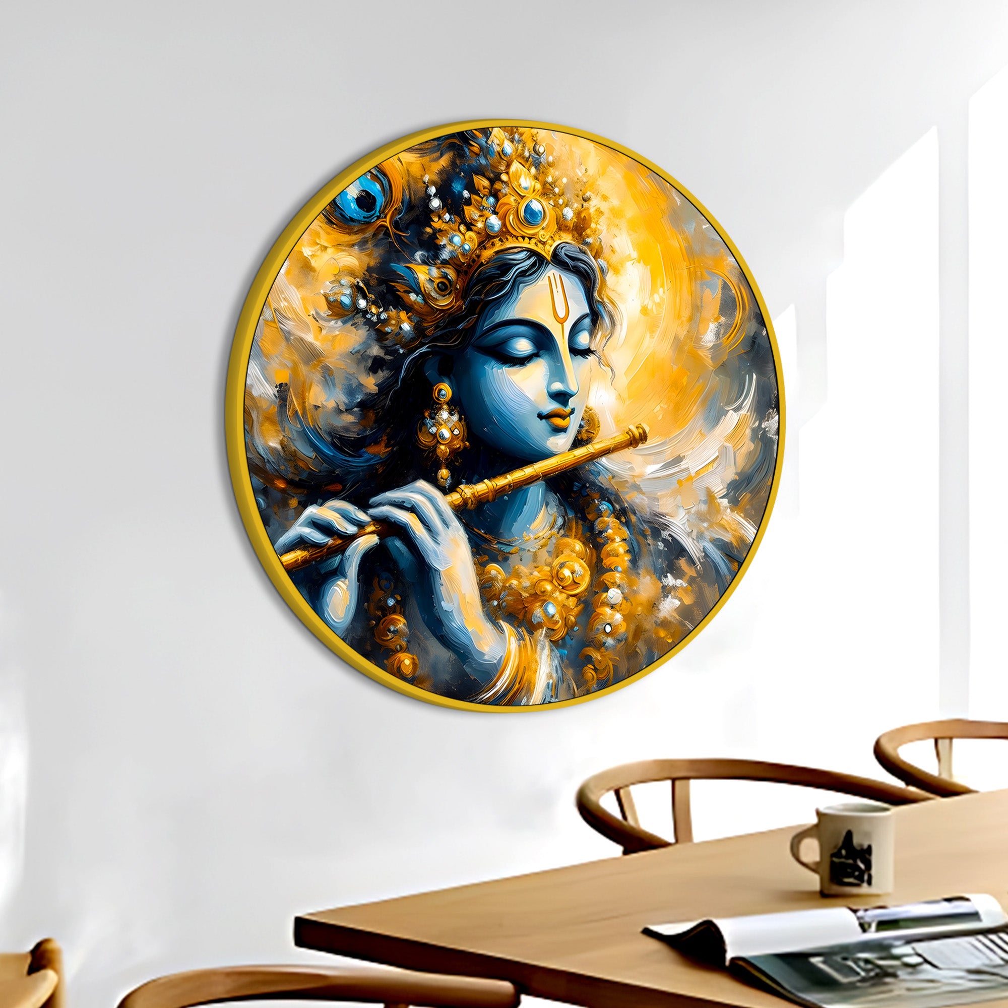 Classic Shri Krishna Round Frame Painting