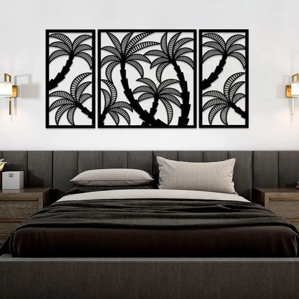 Coconut Tree Design Silhouette Metal Art Wall Decor