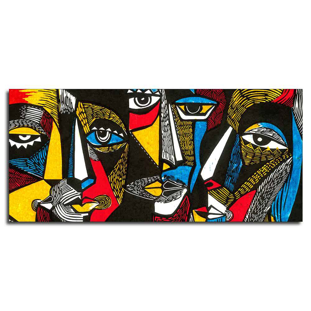 Colorful Abstract Faces Canvas Wall Painting