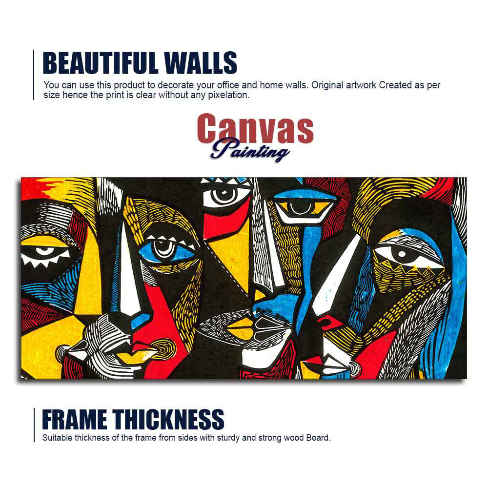 Colorful Abstract Faces Canvas Wall Painting