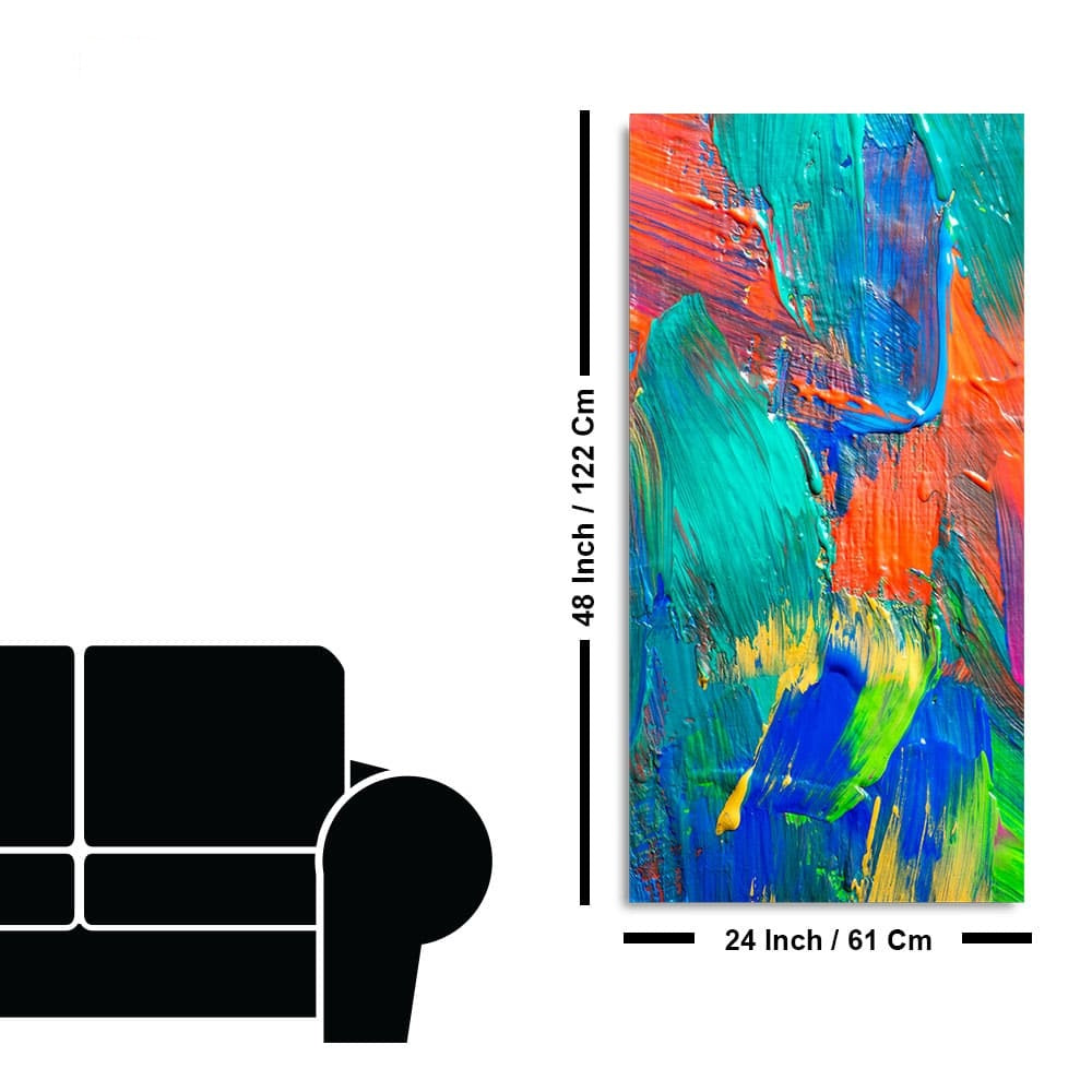 Colorful Brush Strokes Abstract Art Premium Canvas Wall Painting