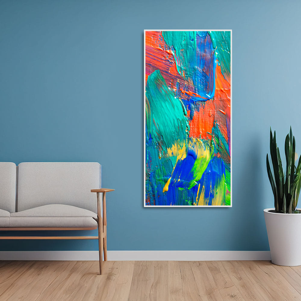 Colorful Brush Strokes Abstract Art Premium Canvas Wall Painting