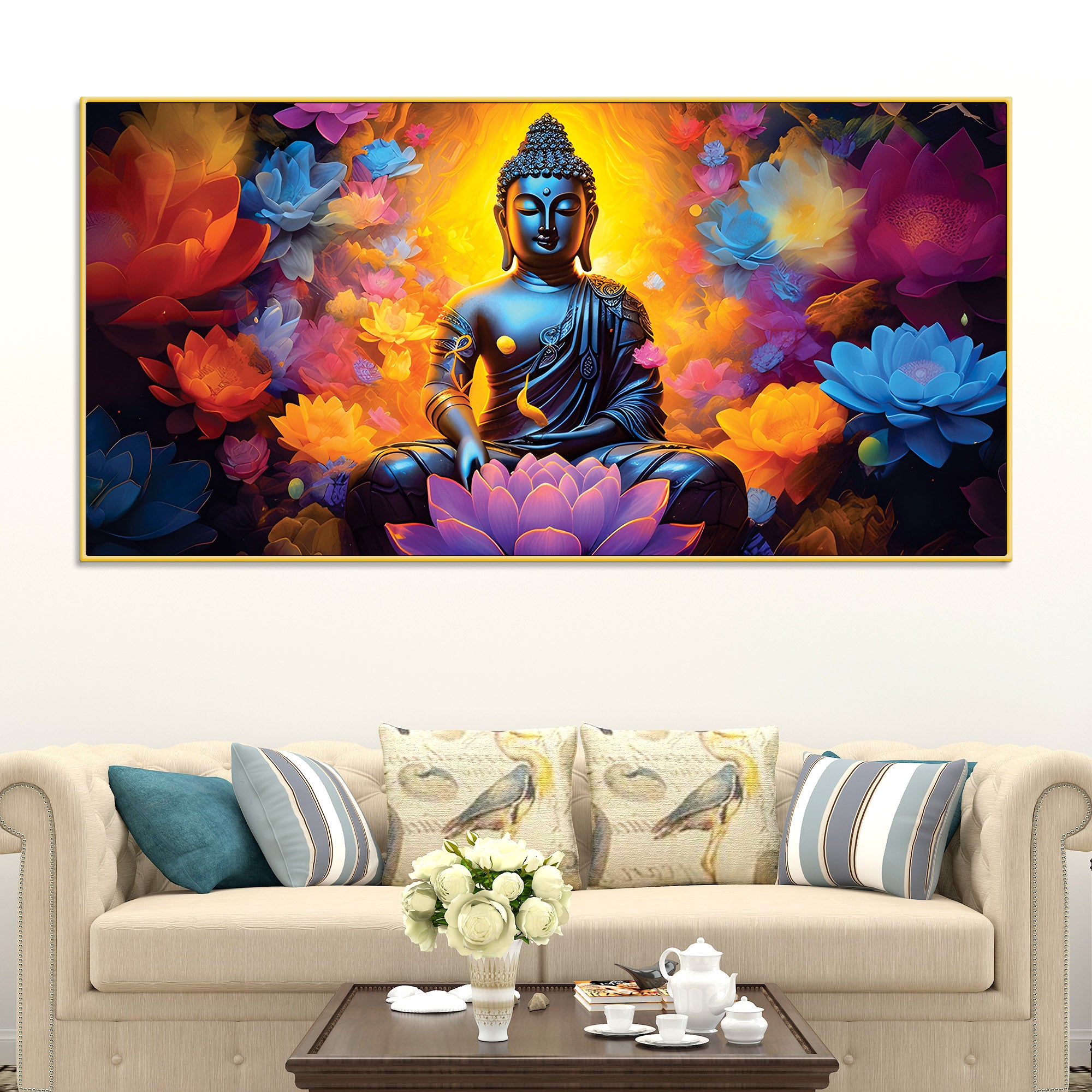 Colorful Buddha Wall Art – Premium Spiritual Canvas