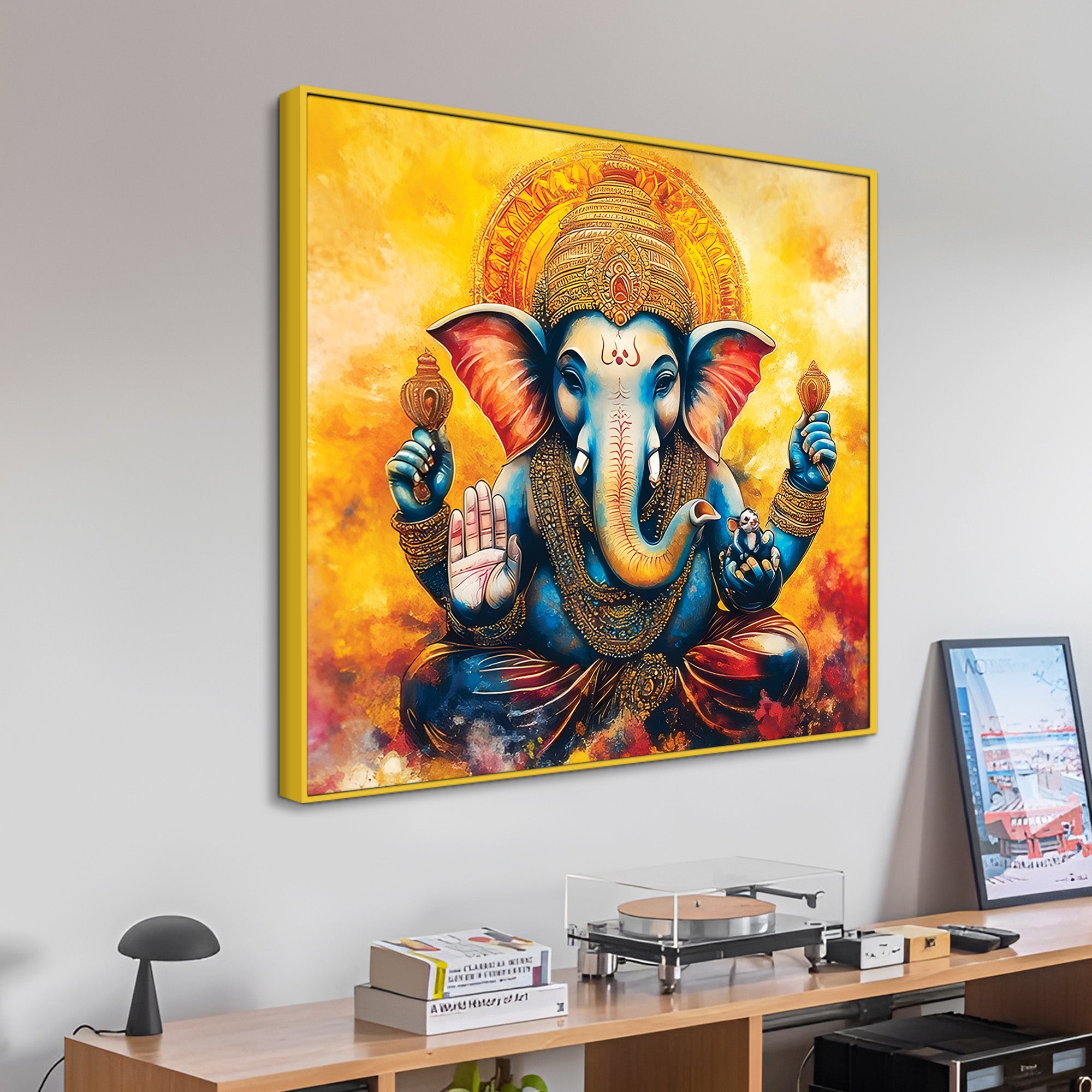 Colorful Ganesh Ji Canvas Painting
