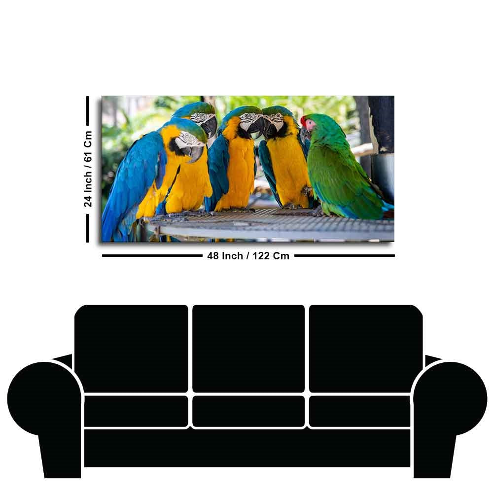 Colorful Mascaw Parrots Canvas Wall Painting