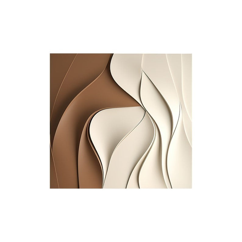 Contemporary 3D Wall Art Panel in Cream and Mocha Gradient