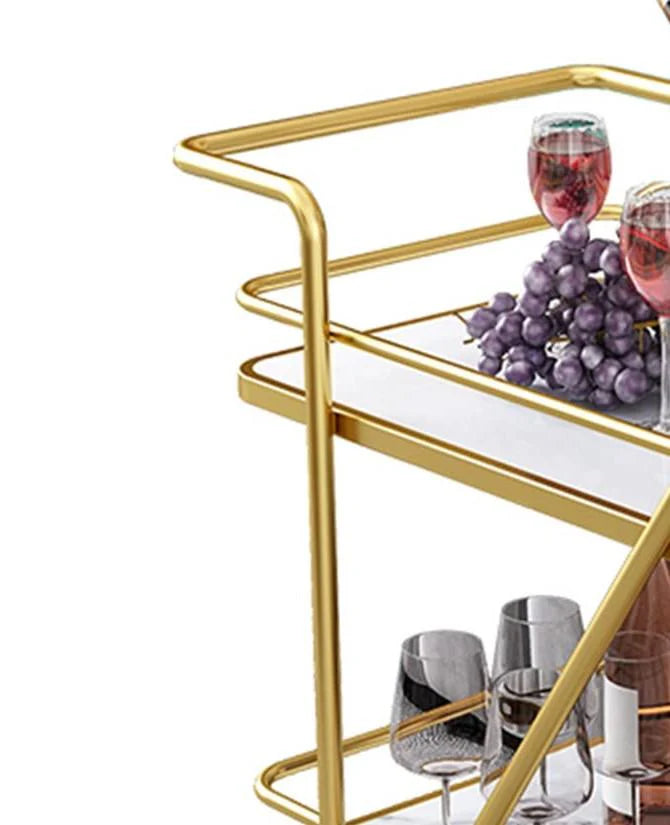 Contemporary Bar Trolley with Decorative Trolley