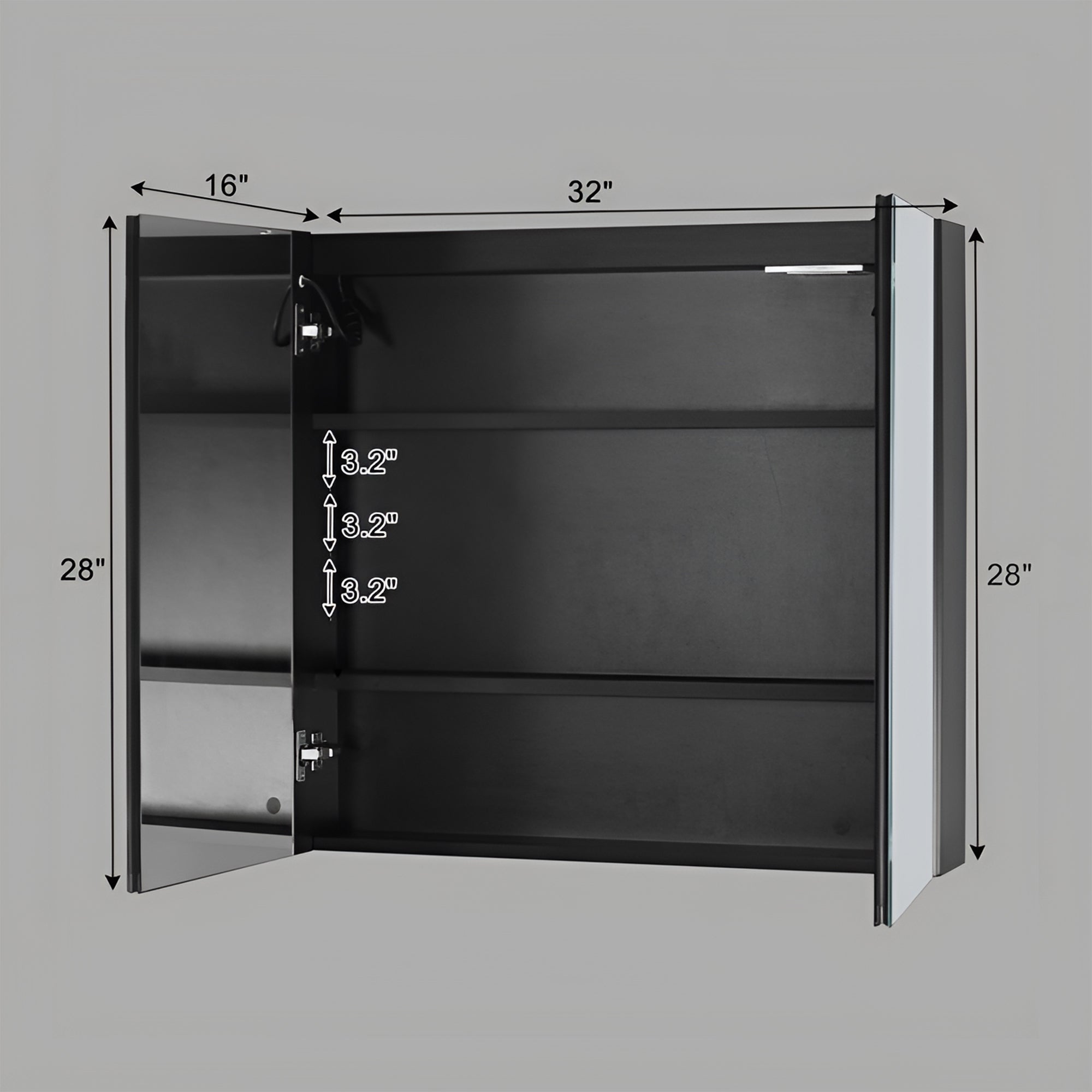 Contemporary LED Vanity Mirror Cabinet with Abstract Border Lighting