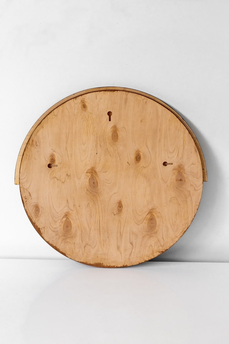 Contemporary Round Wood Wall Decor with Concentric Design