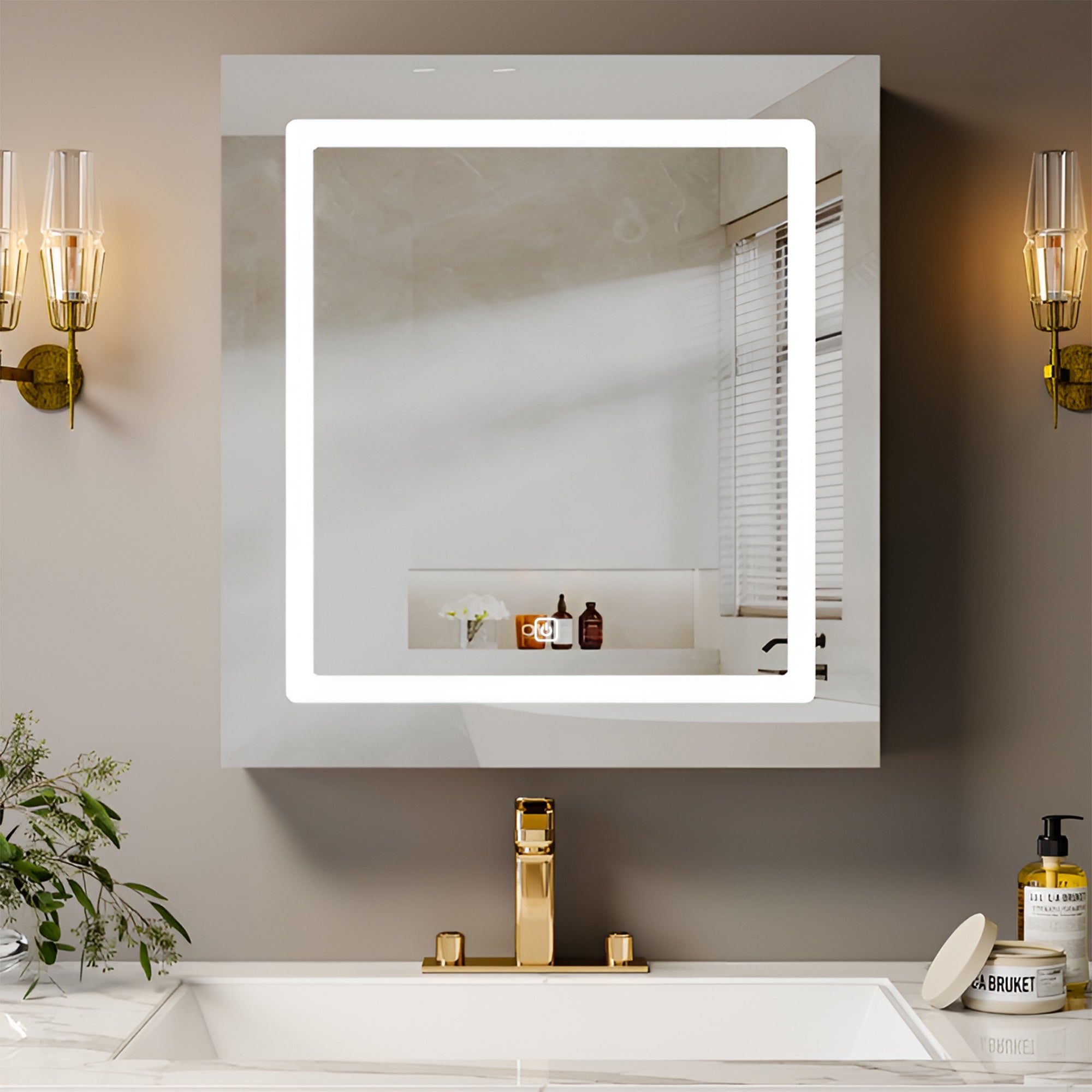 Contemporary Vanity Mirror Cabinet with Interior Organization