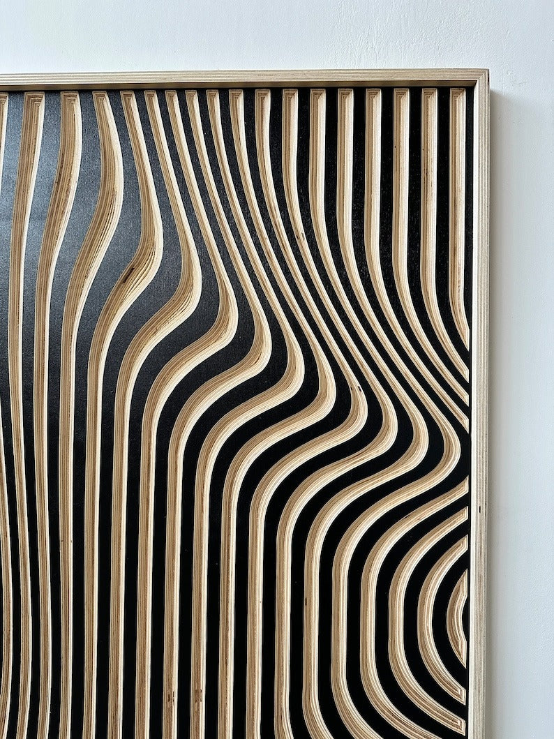 Contemporary Wooden Wall Sculptures with Fluid Lines