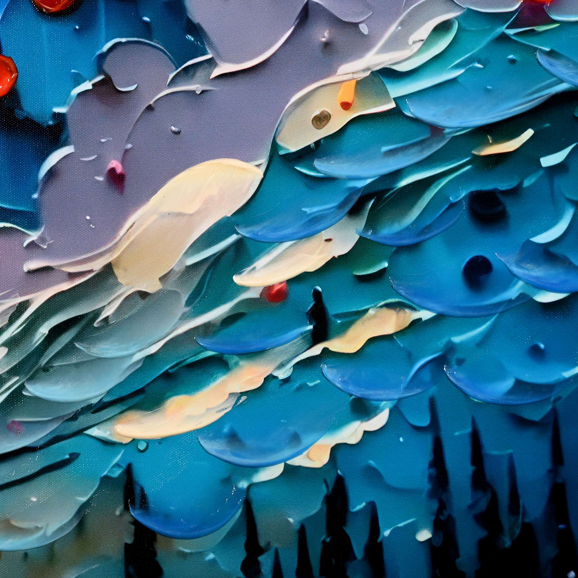 Cosmic Dawn Hand Painted Wall Painting with Floating Frame