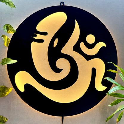 Creative Om Ganesh LED Wall Art Light for Meditation and Wall Decor