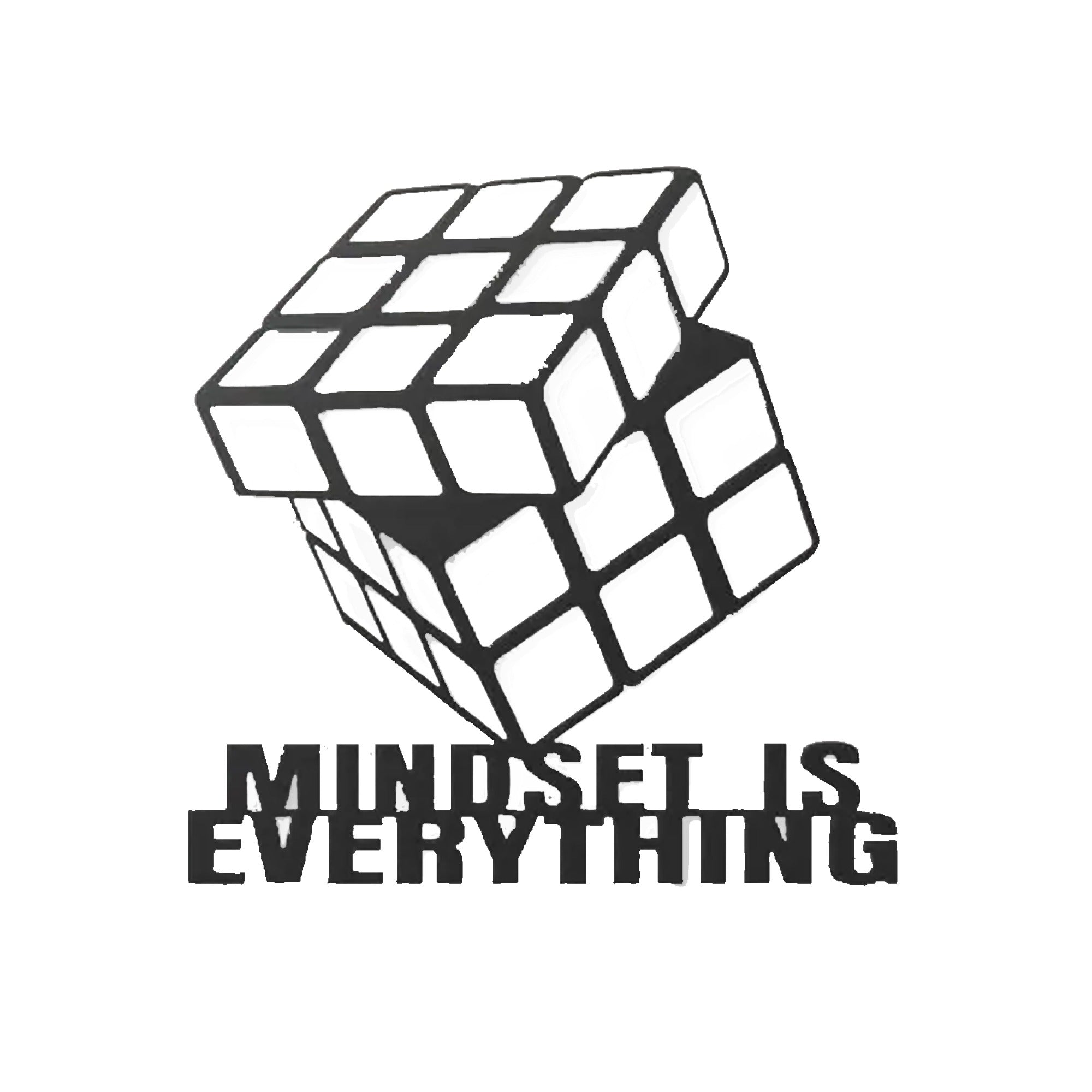Cube Design With Mindset Text Metal Art Wall Decor