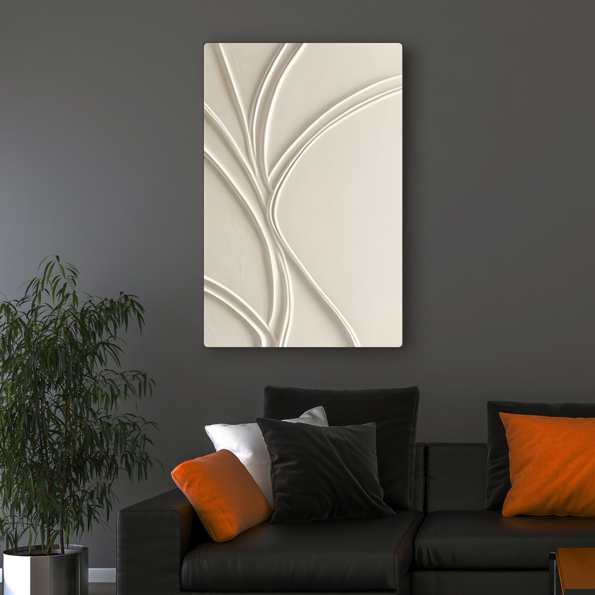 Curved Path Embossed Abstract Flow 3D Wall Art Home Decor