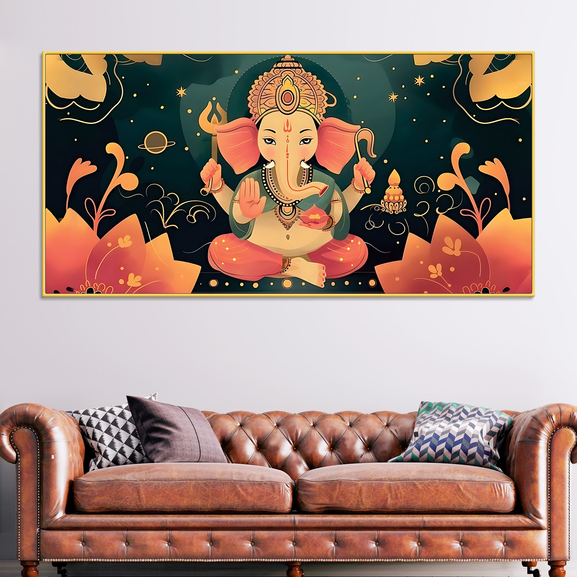 cute-lord-ganesha-modern-illustration-premium-caricature-canvas-wall