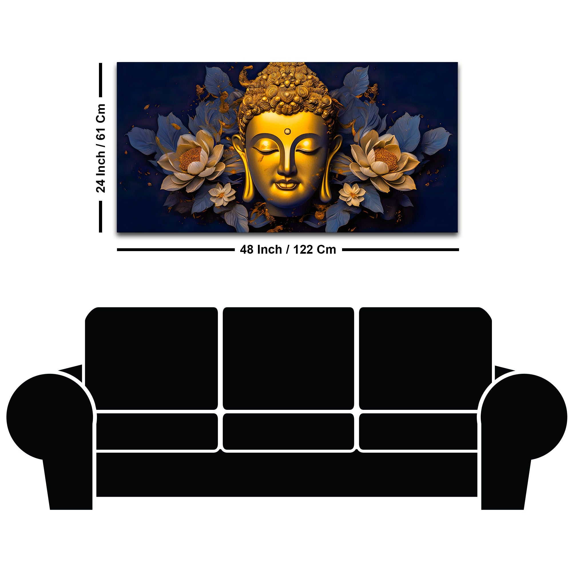 Decorative Buddha Canvas Painting for Modern Home Décor