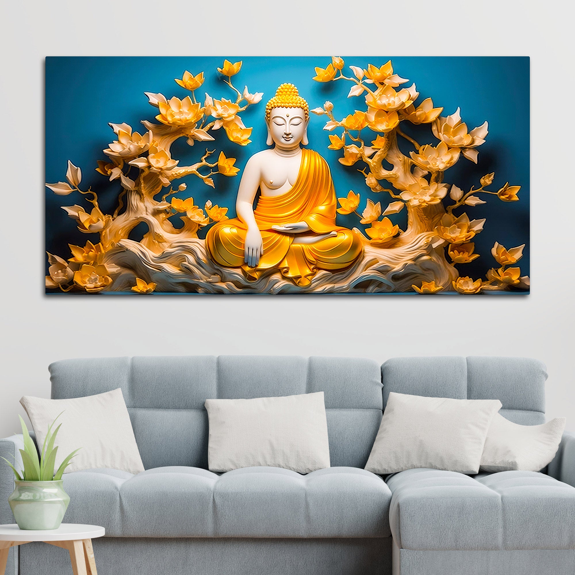 Decorative Buddha Wall Art on Canvas for Stylish Home Décor