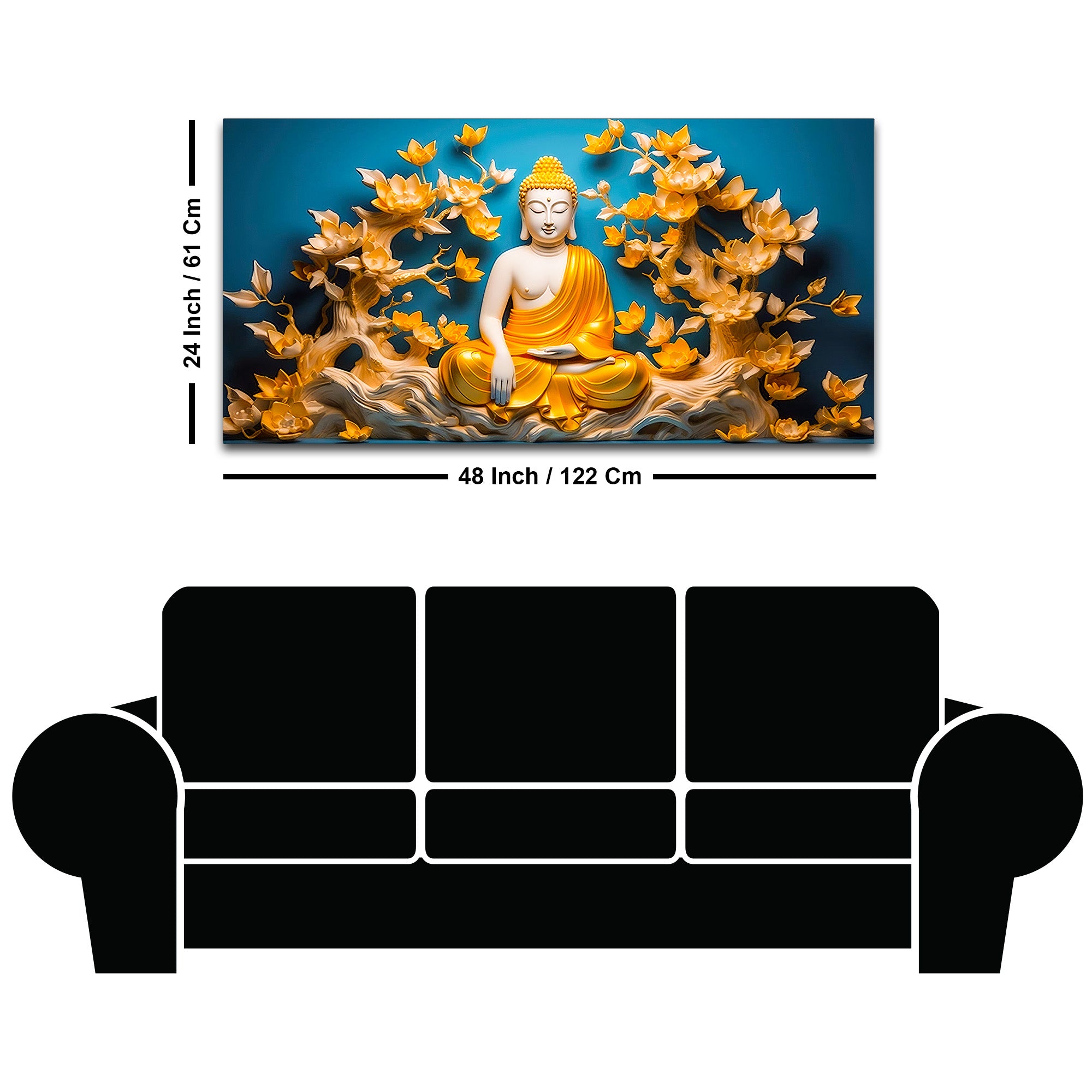 Decorative Buddha Wall Art on Canvas for Stylish Home Décor