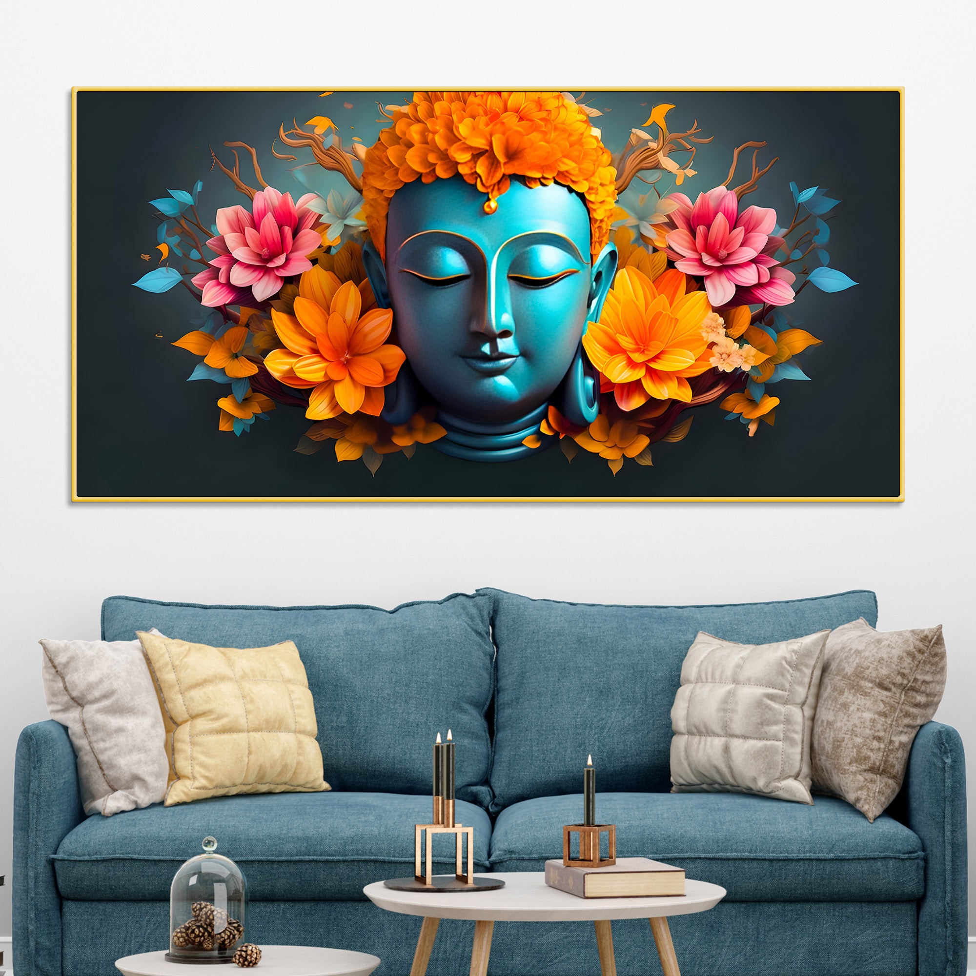 Decorative Buddha Wall Painting on Canvas for Modern Home