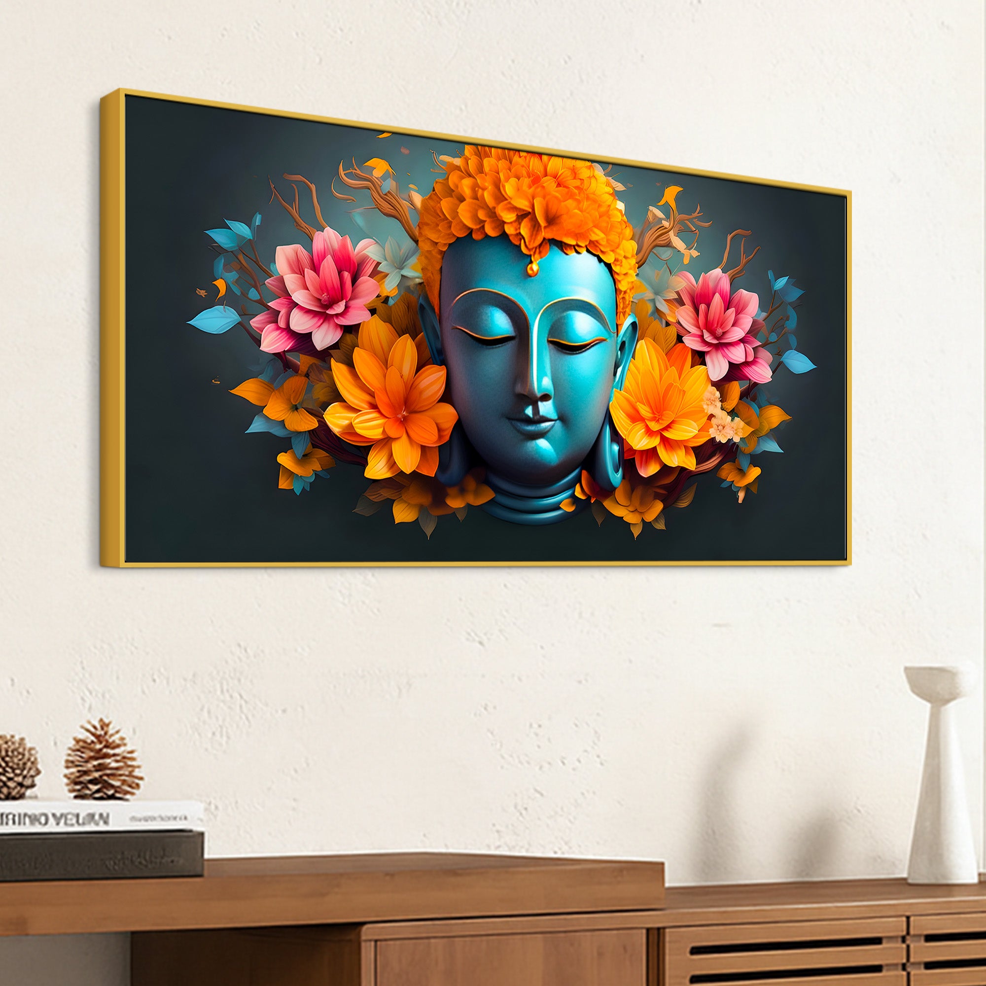 Decorative Buddha Wall Painting on Canvas for Modern Home