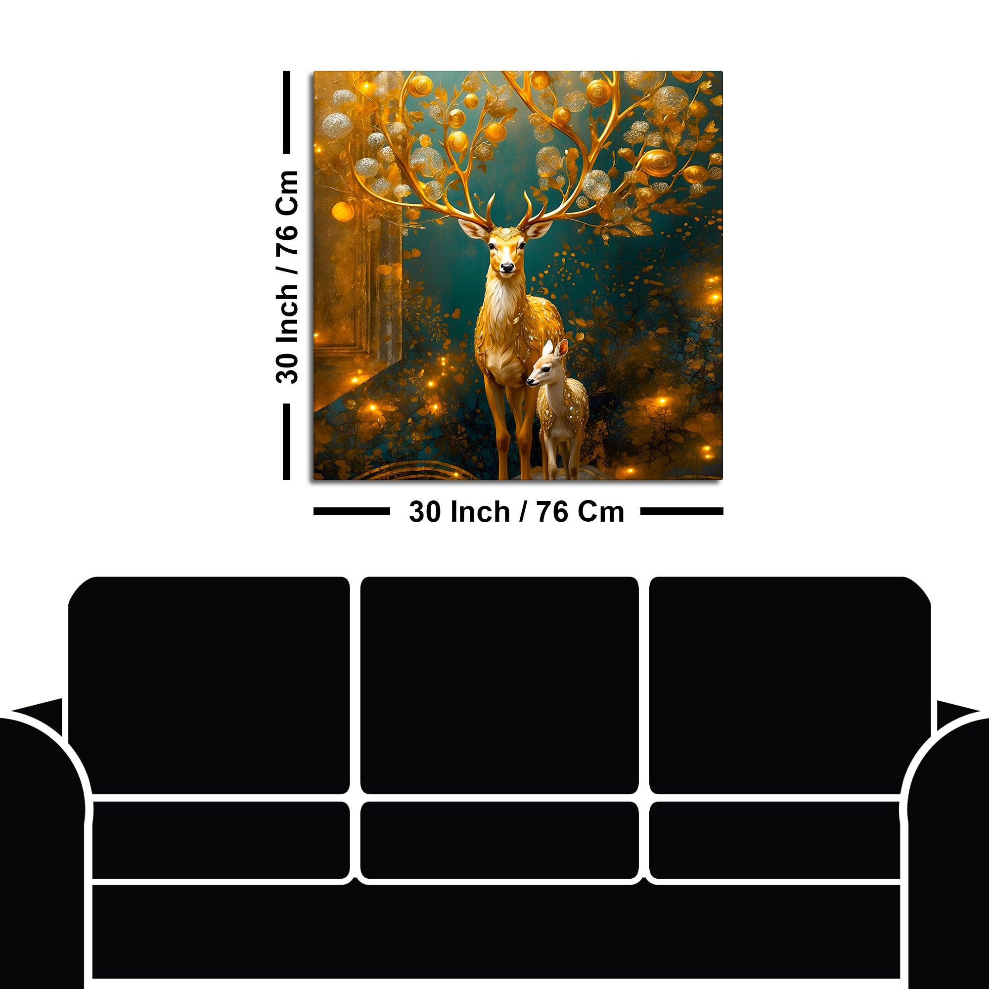 Decorative Deer Family Painting for Home Wall Décor