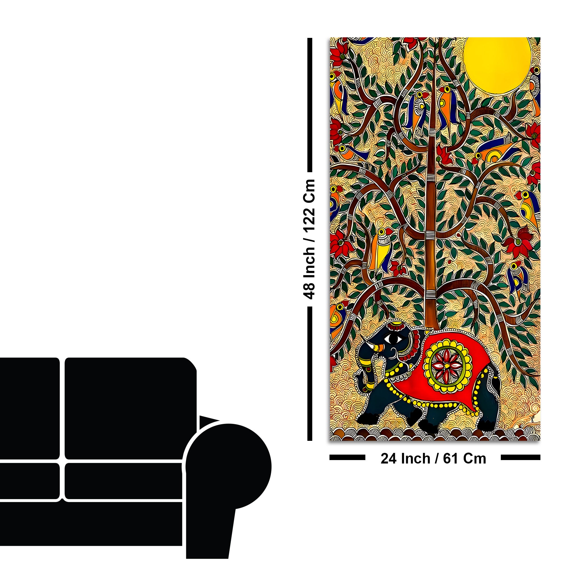 Decorative Elephant Canvas Wall Painting | Nature Inspired Wall Décor