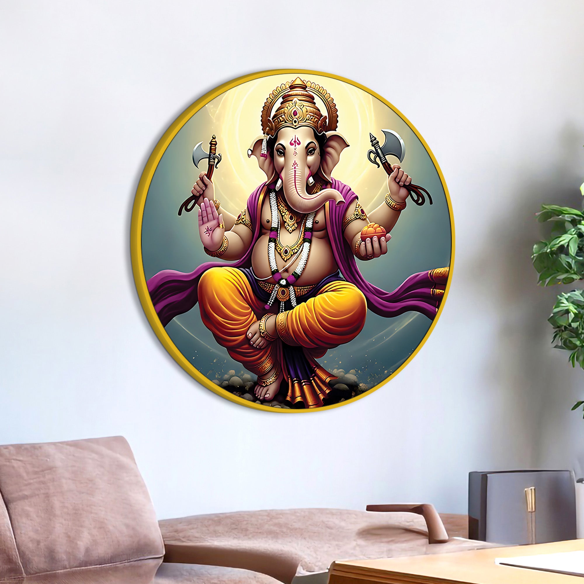 Decorative Ganpati Bappa Canvas Painting