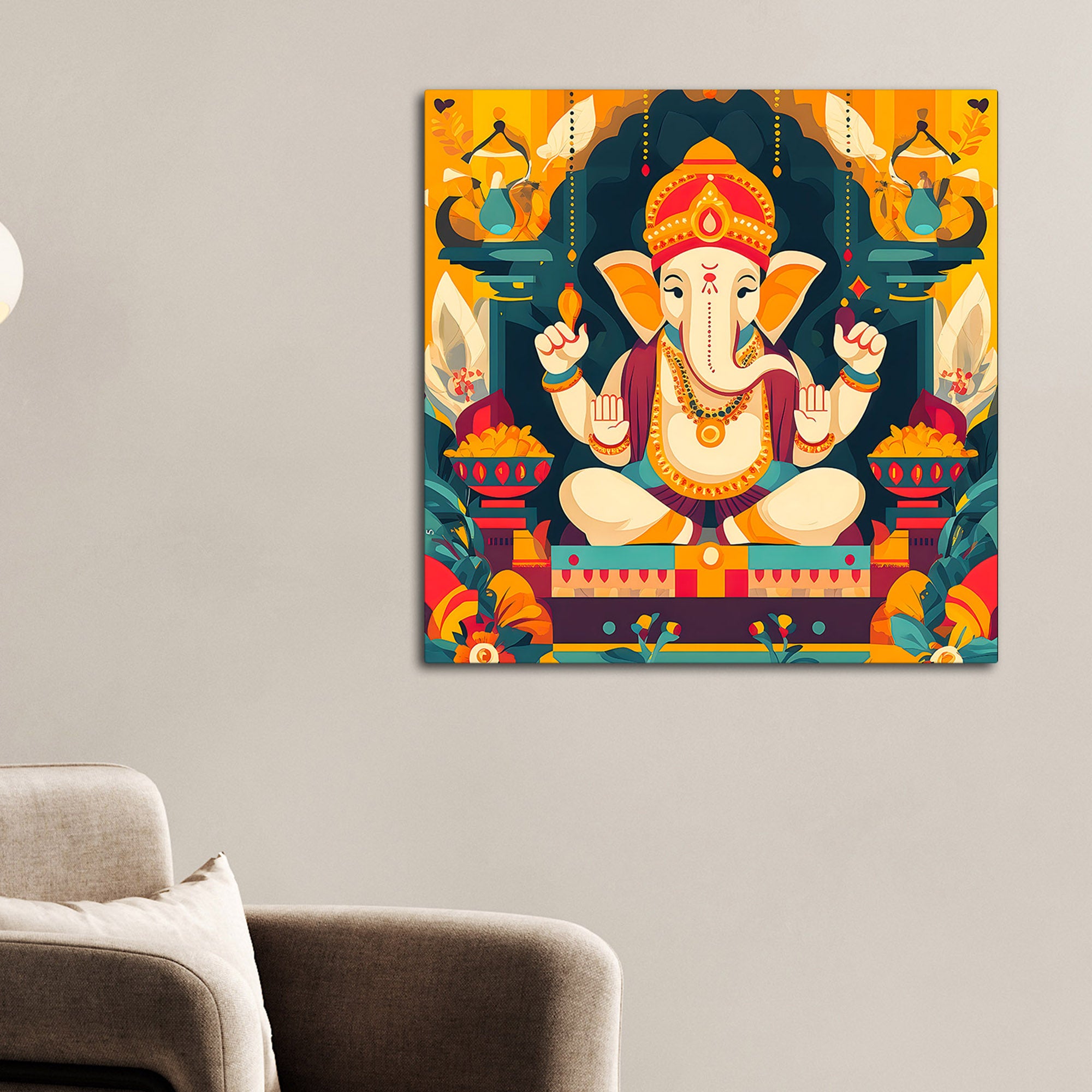 Decorative Hindu Lord Ganpati Ji Painting