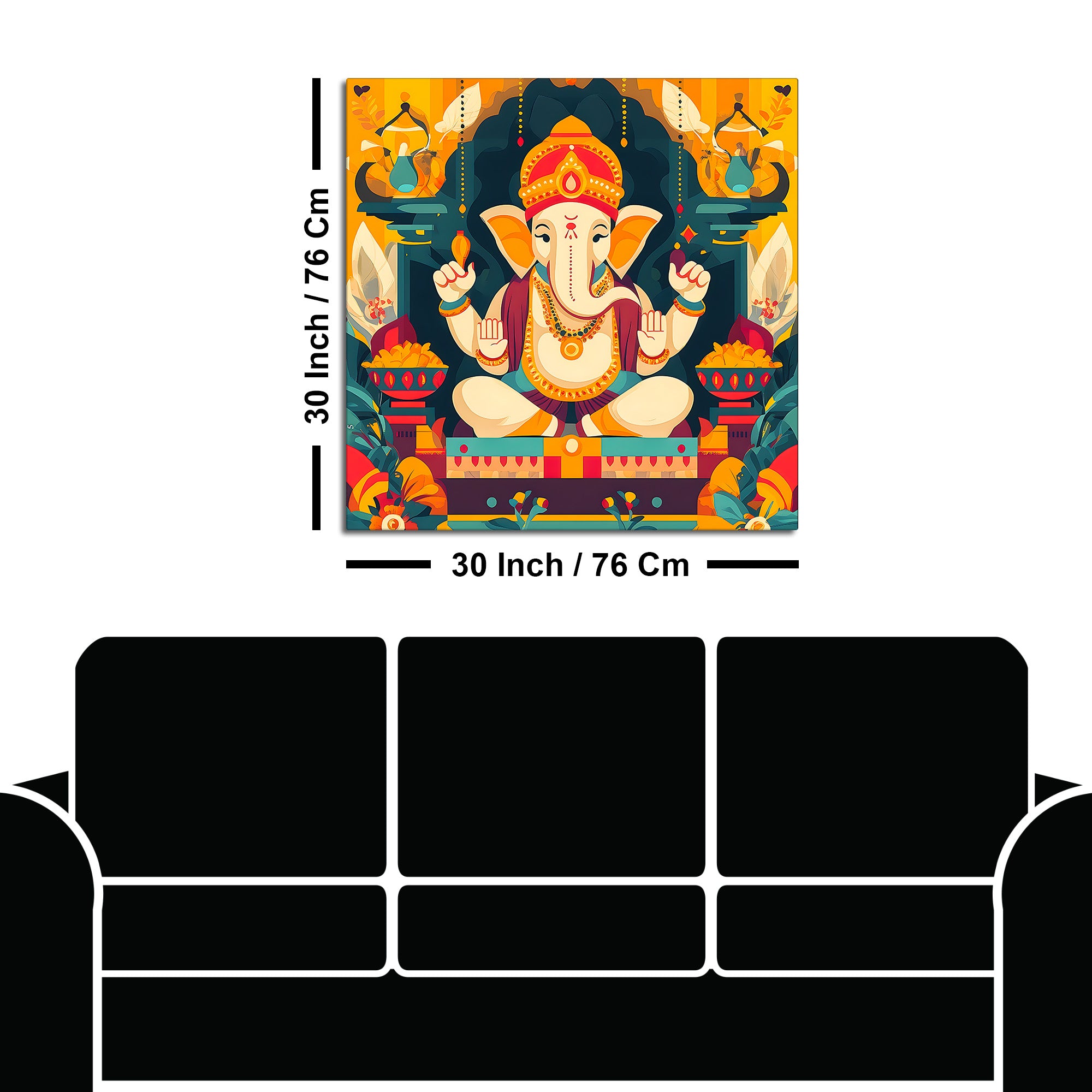Decorative Hindu Lord Ganpati Ji Painting
