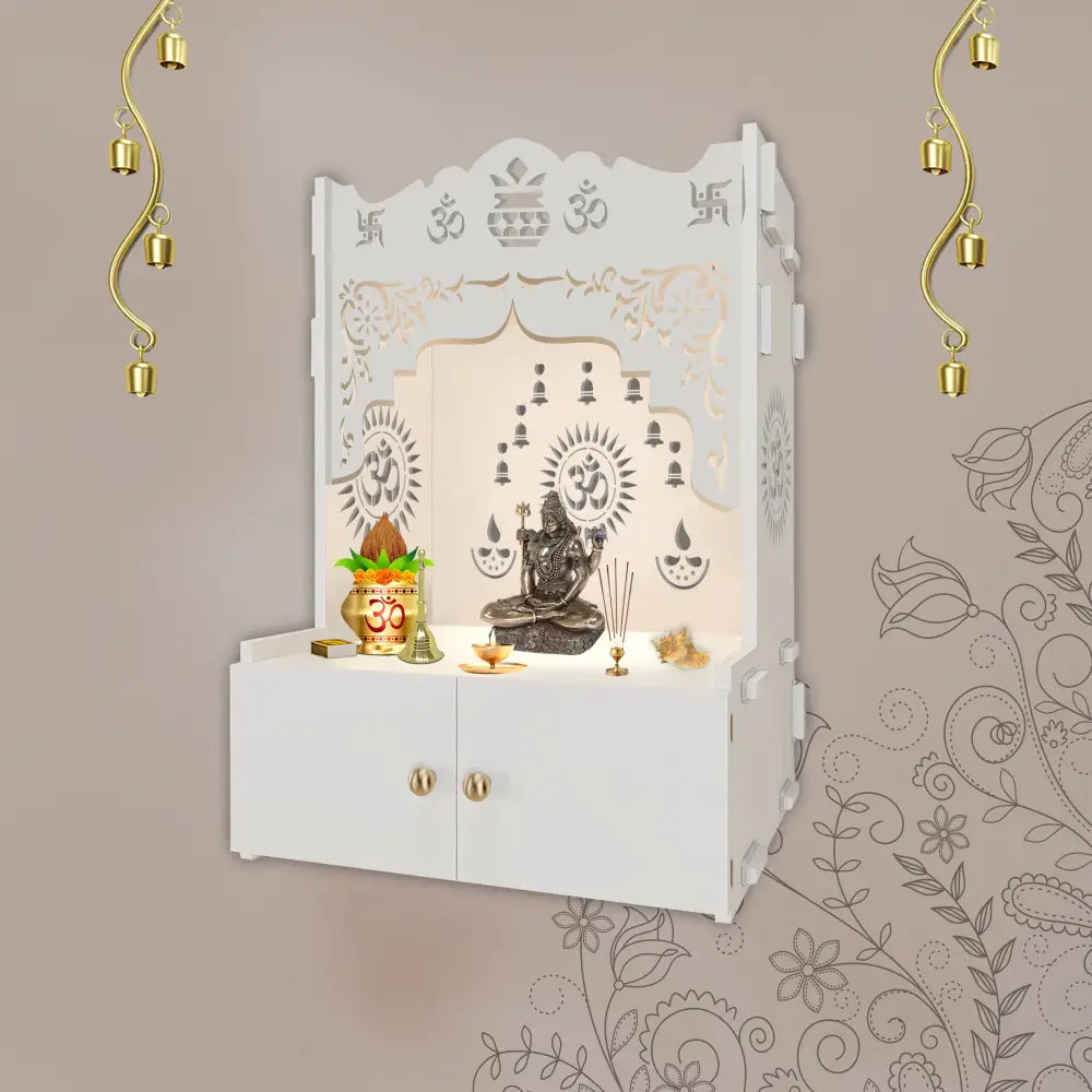 Designer White MDF Wood Temple