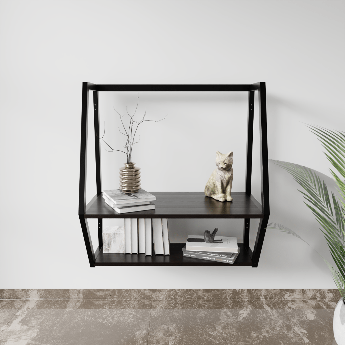 Designer Wooden Wall Mounted Desk for Books & Decor