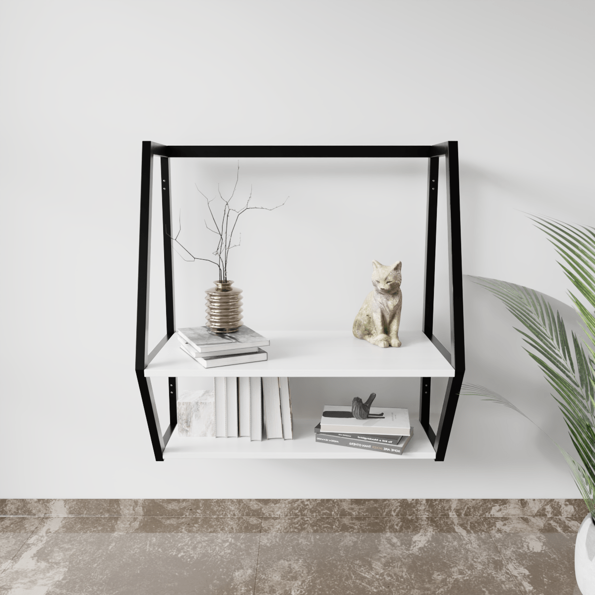 Designer Wooden Wall Mounted Desk for Books & Decor