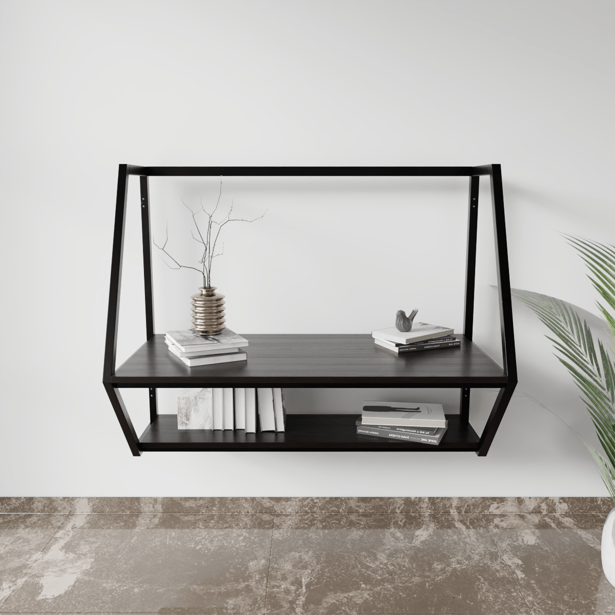 Designer Wooden Wall Mounted Desk for Books & Decor