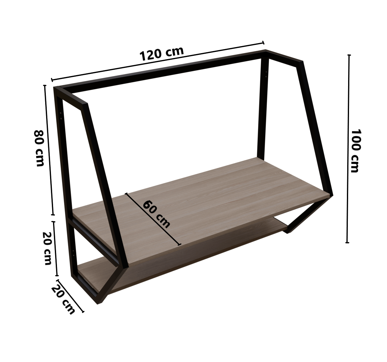 Designer Wooden Wall Mounted Desk for Books & Decor