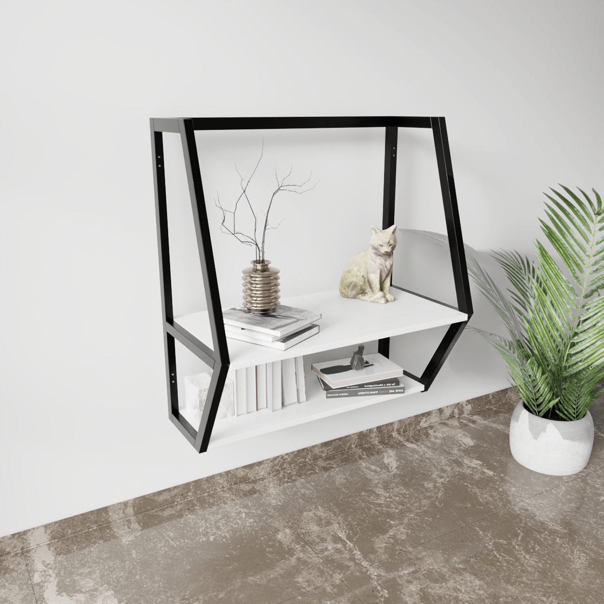 Designer Wooden Wall Mounted Desk for Books & Decor