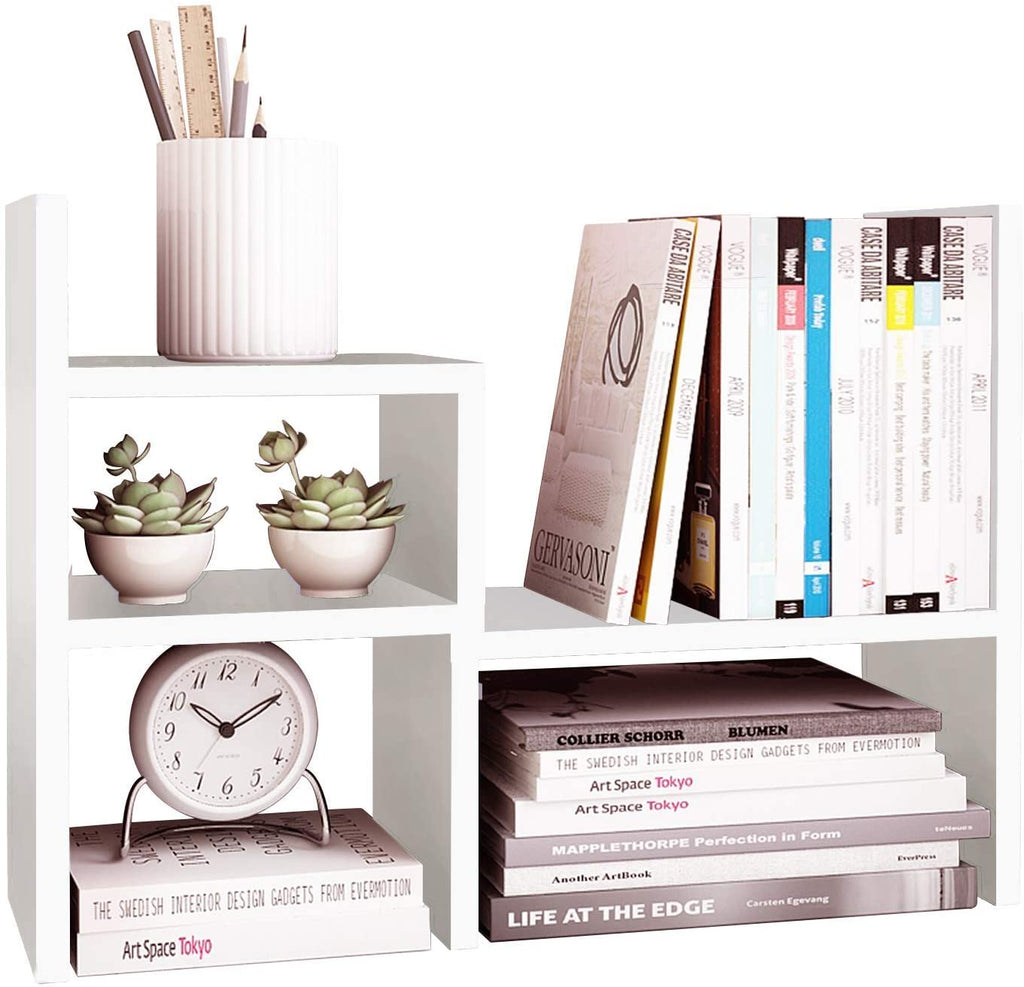 Desktop Wooden Book Rack | Office Desk Organizer & Storage Shelf