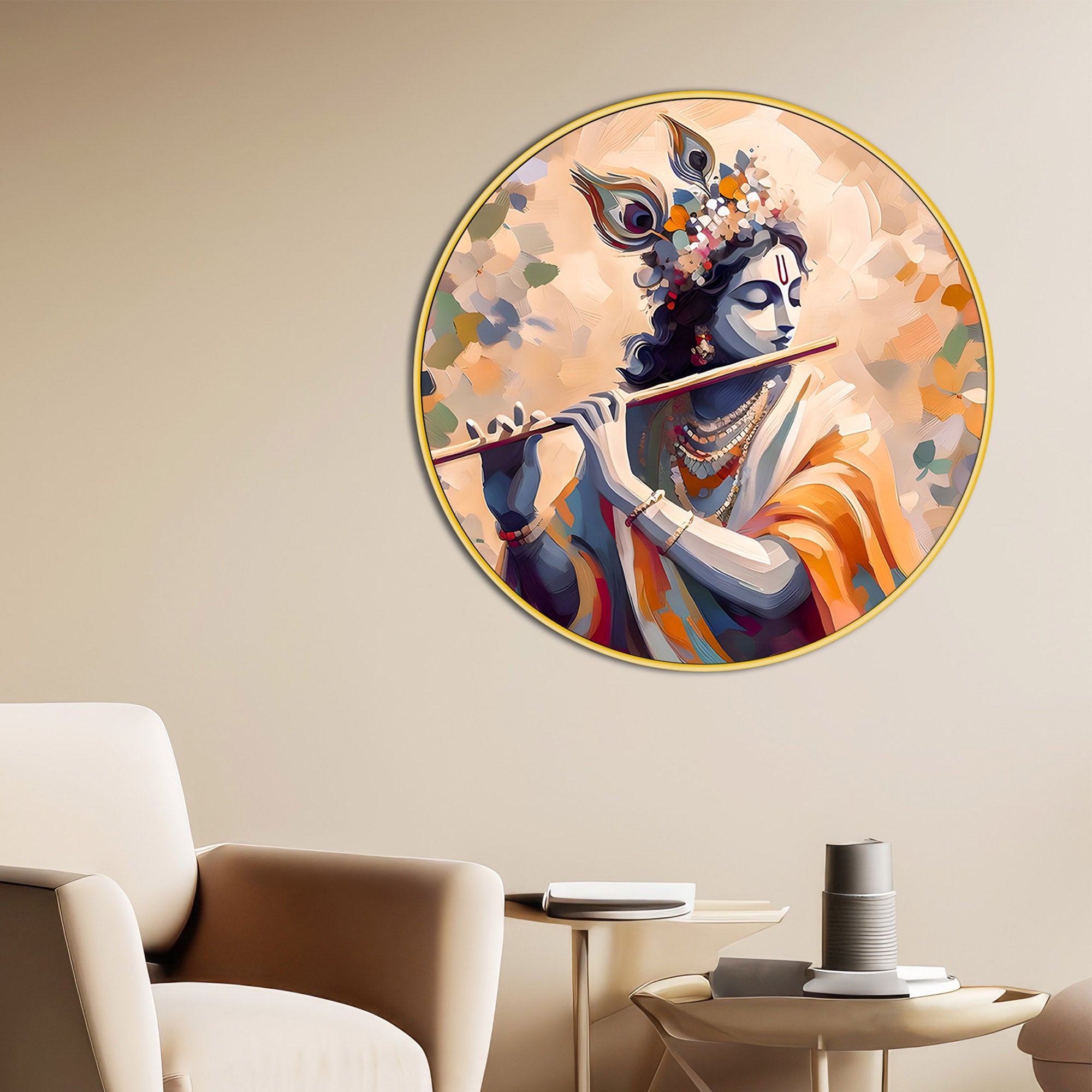 devotional-shri-krishna-round-wall-painting
