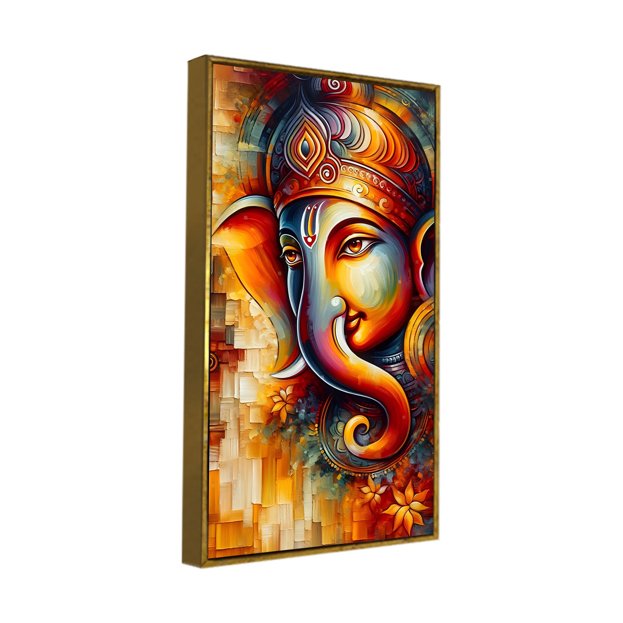 Divine Art of Lord Ganesha Premium Canvas Wall Painting