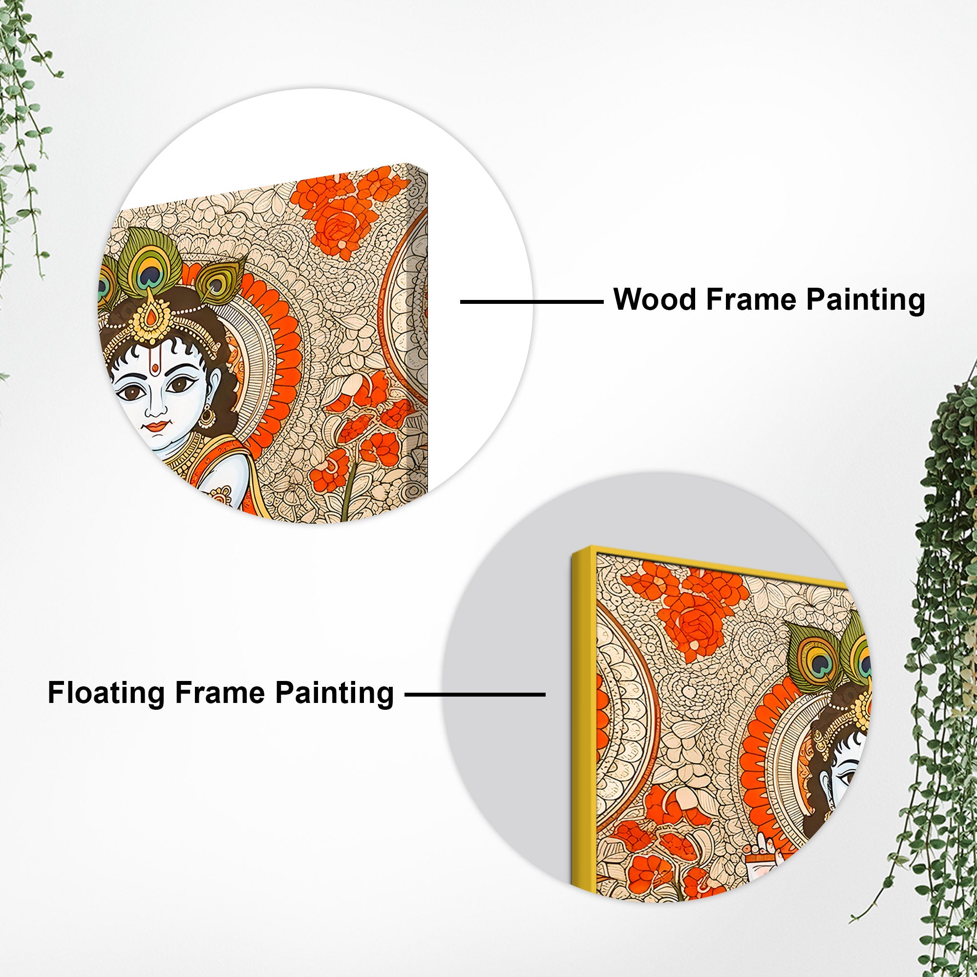 Divine Bal Gopal Shri Krishnaji Modern Wall Art Canvas Painting for Home & Office