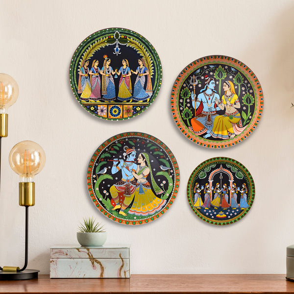 Divine Couples Sacred Love Premium Wall Plates Painting Set of Four
