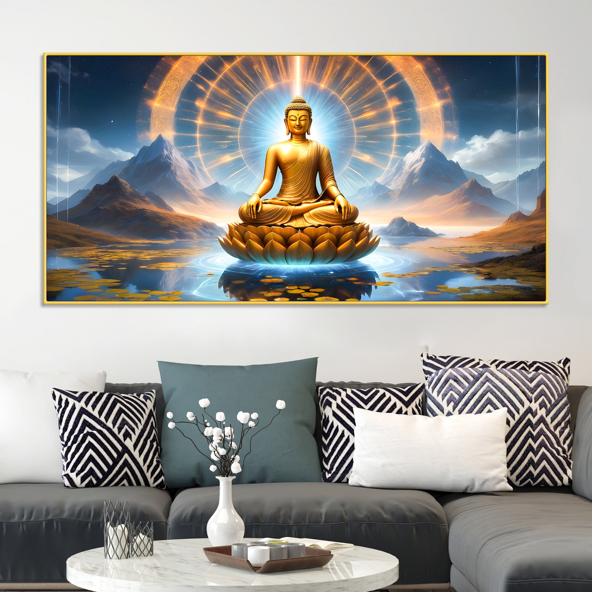 Divine & Elegant Buddha Wall Painting for Home & Office
