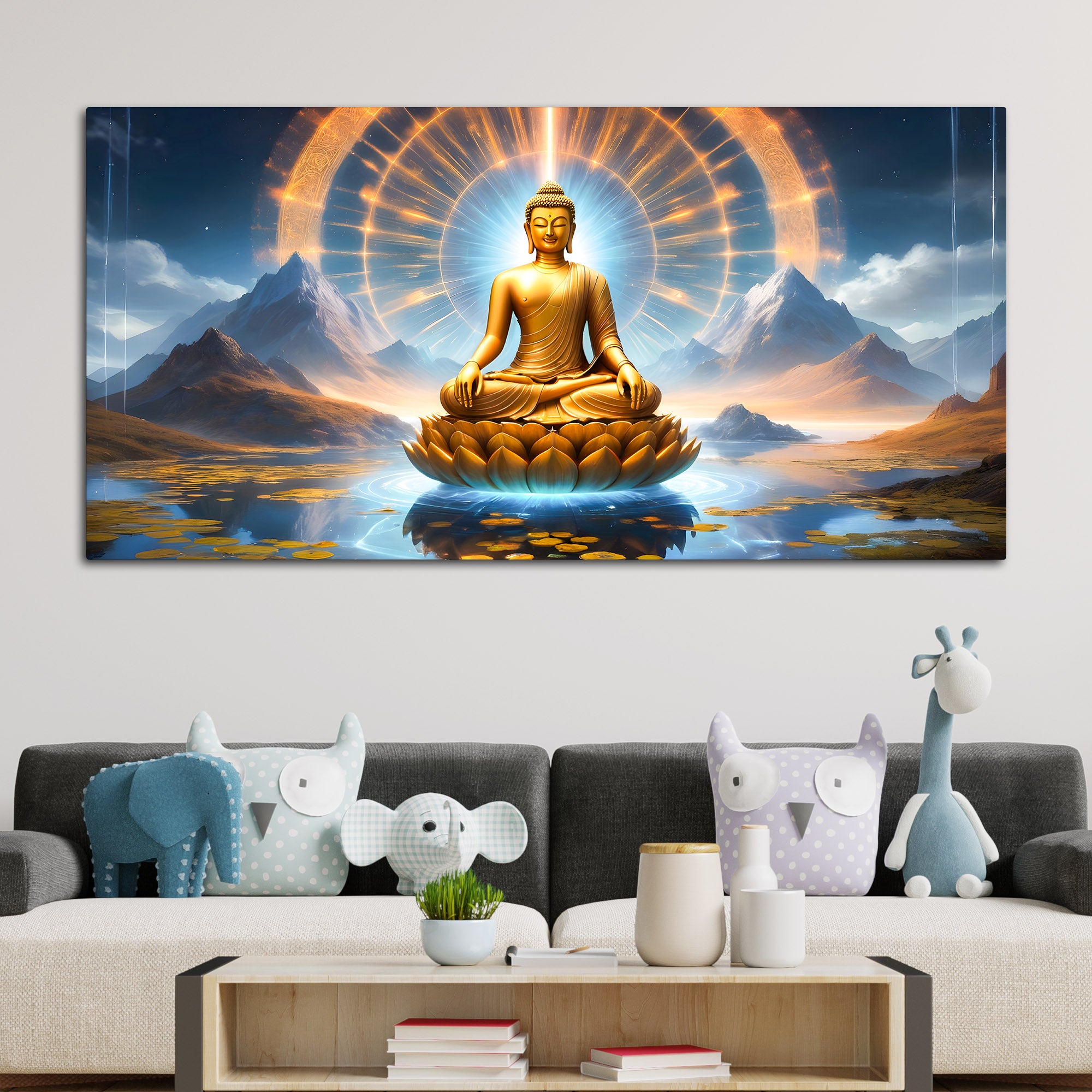 Divine & Elegant Buddha Wall Painting for Home & Office