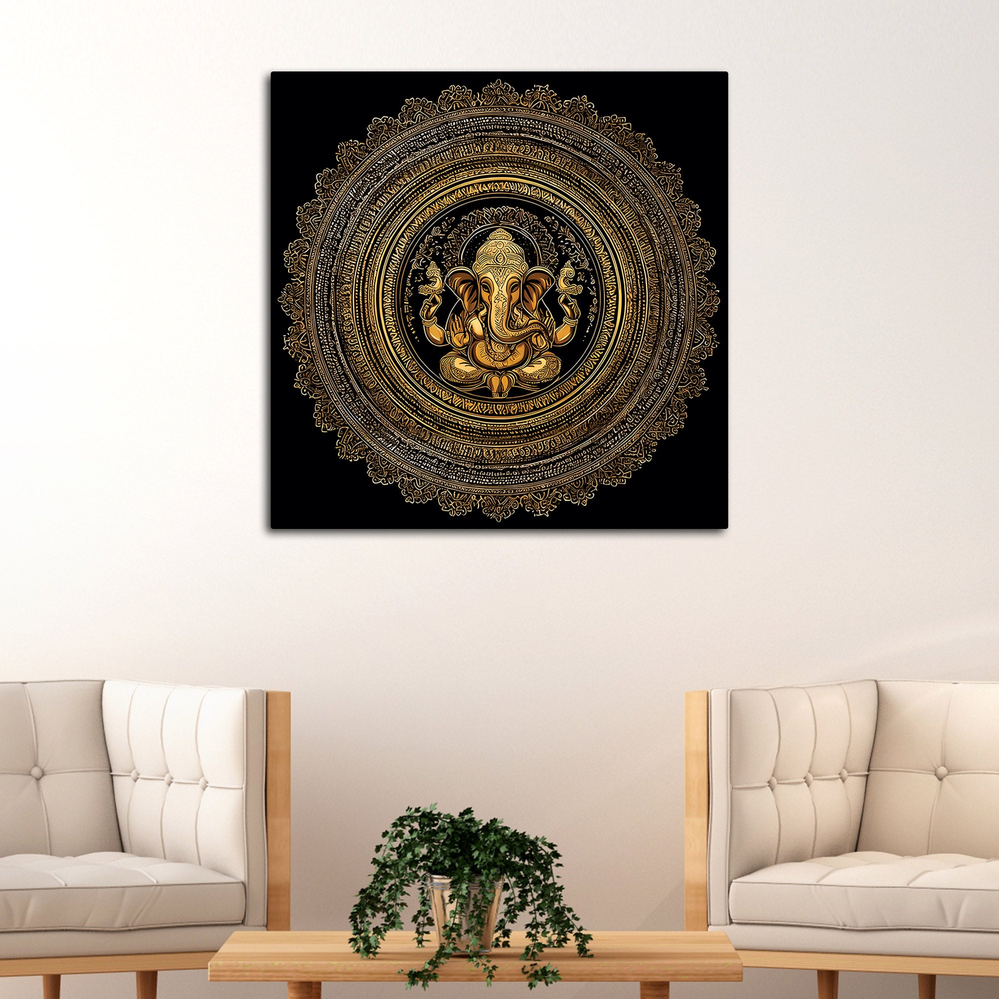 Divine Ganesha Canvas Painting