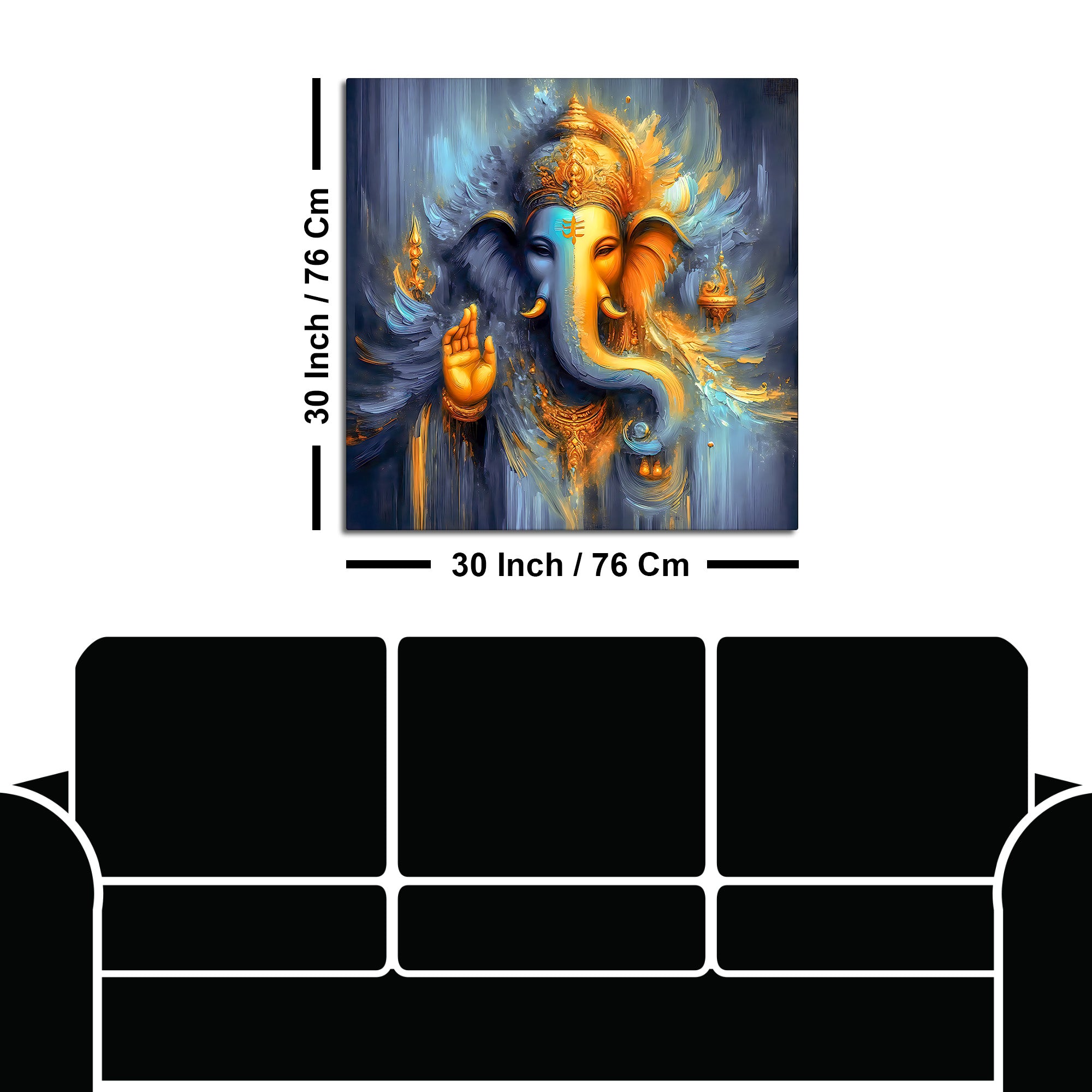 Divine Ganpati Bappa Spiritual Wall Painting for Home & Office