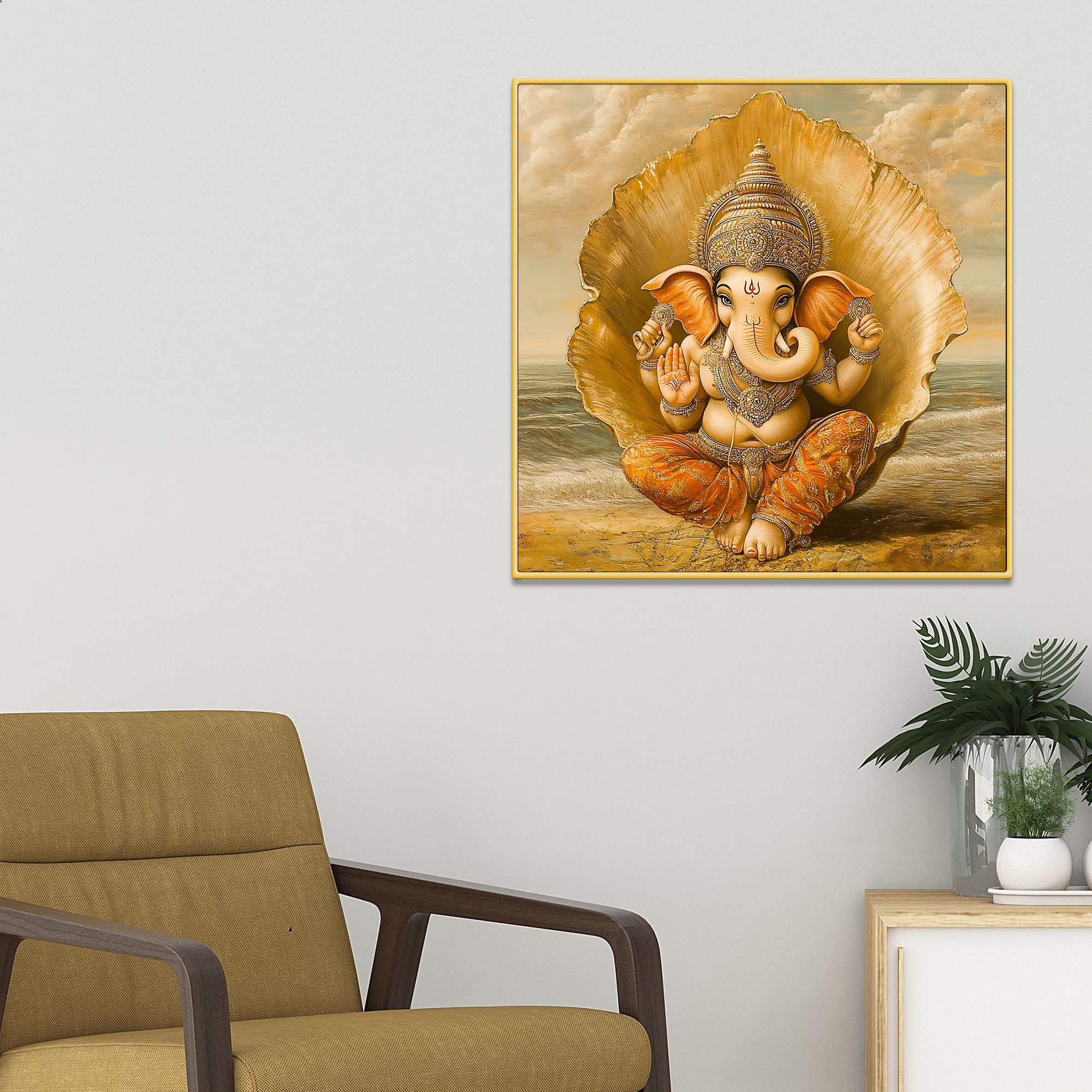 Divine Ganpati Wall Décor Painting for Home & Office