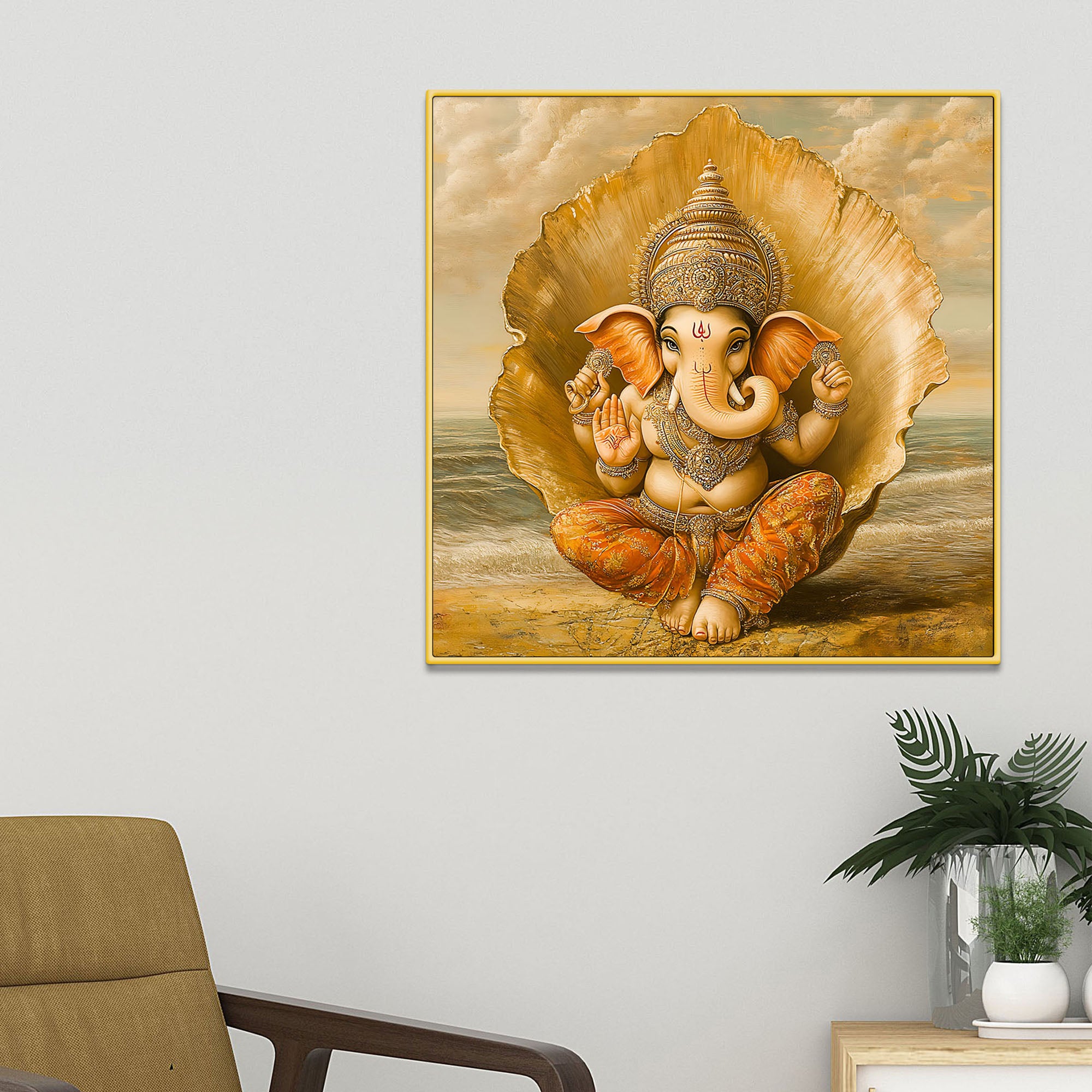 Divine Ganpati Wall Décor Painting for Home & Office