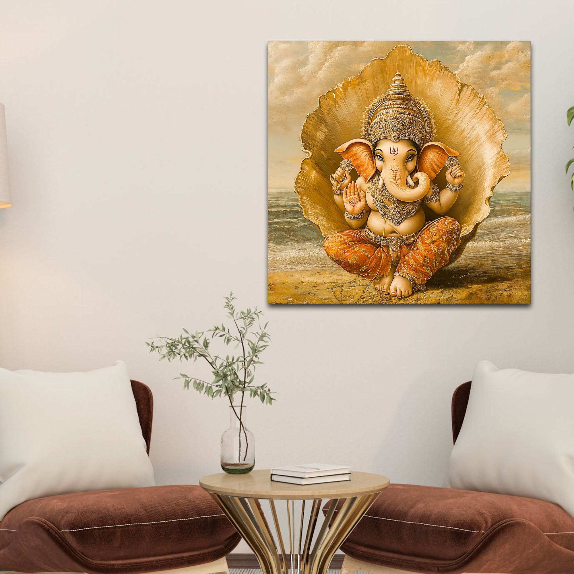 Divine Ganpati Wall Décor Painting for Home & Office
