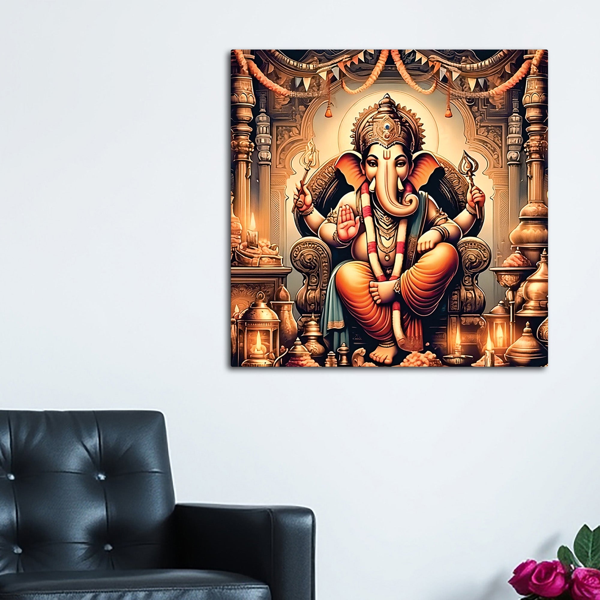 Divine Hindu Ganesh Ji Canvas Painting
